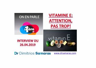 Vitamine E, On En Parle à la RTS, 26.04.2019